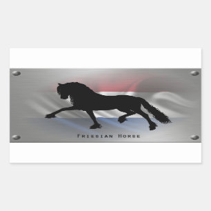 Sticker Rectangulaire Cheval frison
