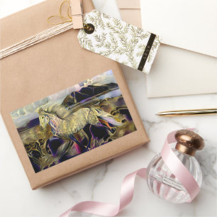 Sticker Rectangulaire Cheval islandais Art déco