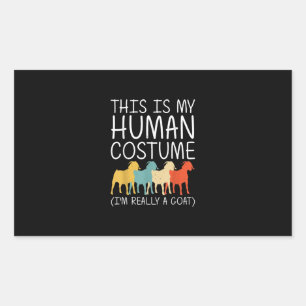 Sticker Rectangulaire Chèvre Halloween costume humain