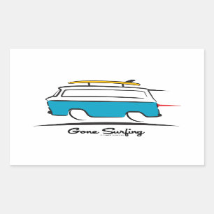 Sticker Rectangulaire Chevrolet Corvair Greenbrier a fait du surf