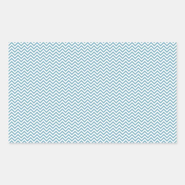 Sticker Rectangulaire Chevron bleu avec Monogramme (Devant)
