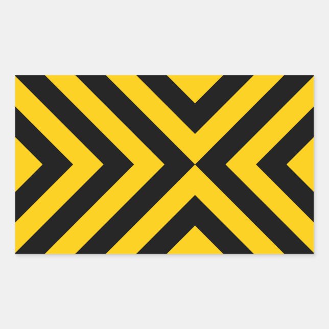 Sticker Rectangulaire Chevrons jaunes et noirs (Devant)