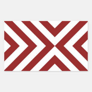 Sticker Rectangulaire Chevrons rouges et blancs