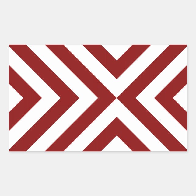 Sticker Rectangulaire Chevrons rouges et blancs (Devant)