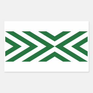 Sticker Rectangulaire Chevrons verts et blancs