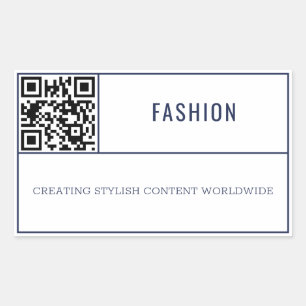 Sticker Rectangulaire Chic Marque de mode de la Marine Française QR Code
