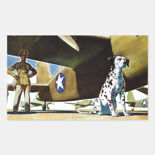 Sticker Rectangulaire Chien de l'armée (Devant)
