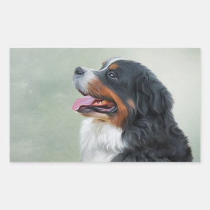 Sticker Rectangulaire Chien de montagne bernois