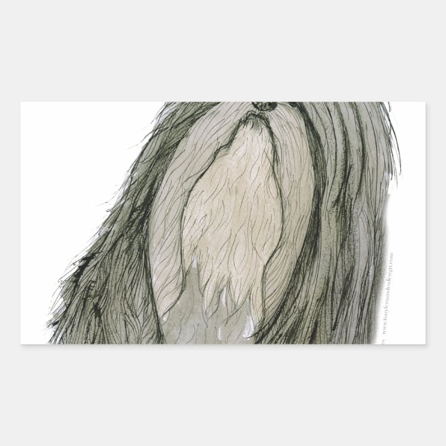 Sticker Rectangulaire Chien Shih Tzu, tony fernandes (Devant)
