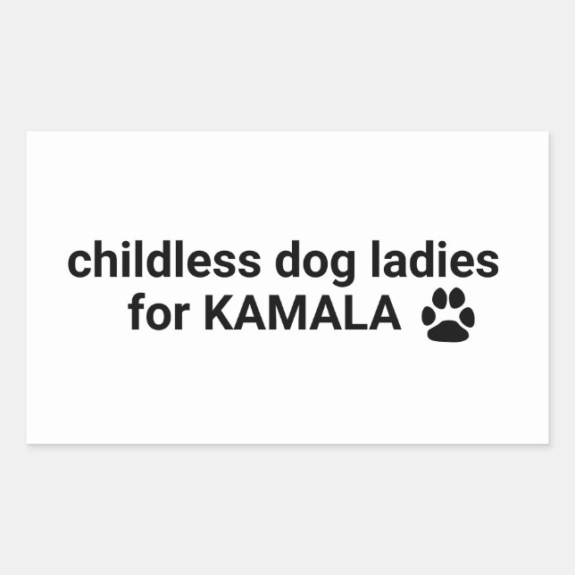 Sticker Rectangulaire Chiens sans enfants dames pour Kamala plaisir chie (Devant)