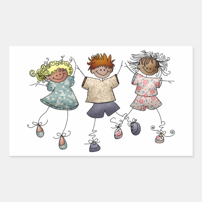 Sticker Rectangulaire Chiffre de bâton pour enfants (Devant)