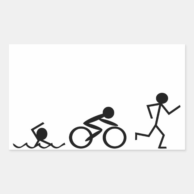 Sticker Rectangulaire Chiffres des bâtons de triathlon (Devant)