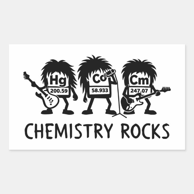 Sticker Rectangulaire Chimie Rocks Science Rock Band (Devant)