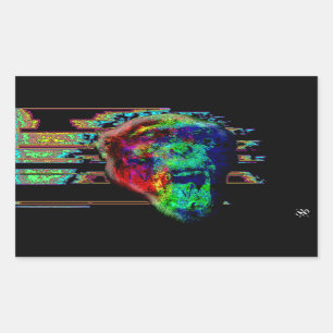 Sticker Rectangulaire Chimpanzé psychédélique v2
