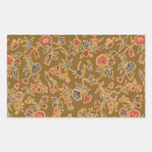 Sticker Rectangulaire Chintz Fleur Classique Joli Design Floral Doux