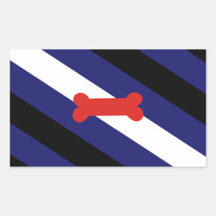Sticker Rectangulaire Chiot Jouer à la fierté drapeau