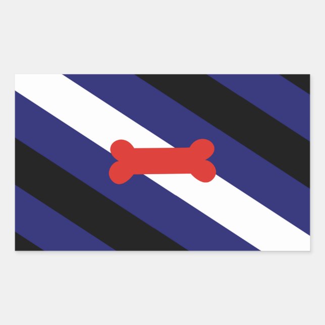 Sticker Rectangulaire Chiot Jouer à la fierté drapeau (Devant)
