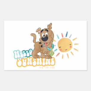 Sticker Rectangulaire Chiot Scooby-Doo "Bonjour soleil"