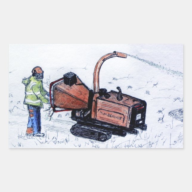 Sticker Rectangulaire Chipper de Timberwood (Devant)