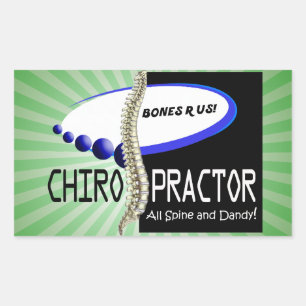 STICKER RECTANGULAIRE CHIROPRAKTEUR - TOUS LES SPINE ET DANDY - OS R USA