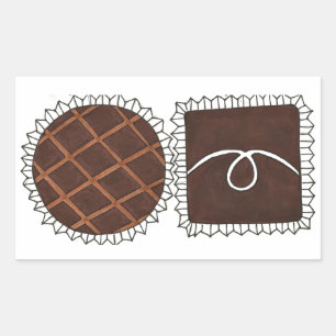 Sticker Rectangulaire Chocolat Bon Bon Saint Valentin Bonbons