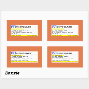 Sticker Rectangulaire Chocolat d'ordonnance personnalisé