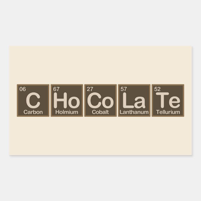 Sticker Rectangulaire Chocolat fait d'éléments (Devant)
