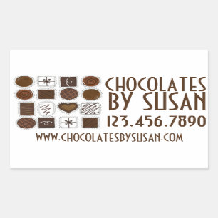 Sticker Rectangulaire Chocolats Personnalisés De Bonbons Fabriqués Par D