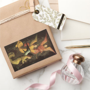 Sticker Rectangulaire Chorale des anges de Simon Marmion, Art Renaissanc