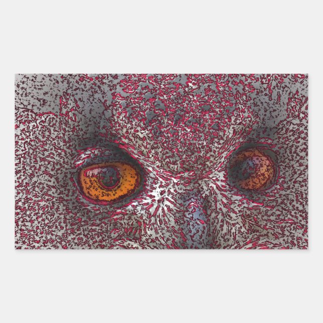 Sticker Rectangulaire Chouette éthérée (Devant)
