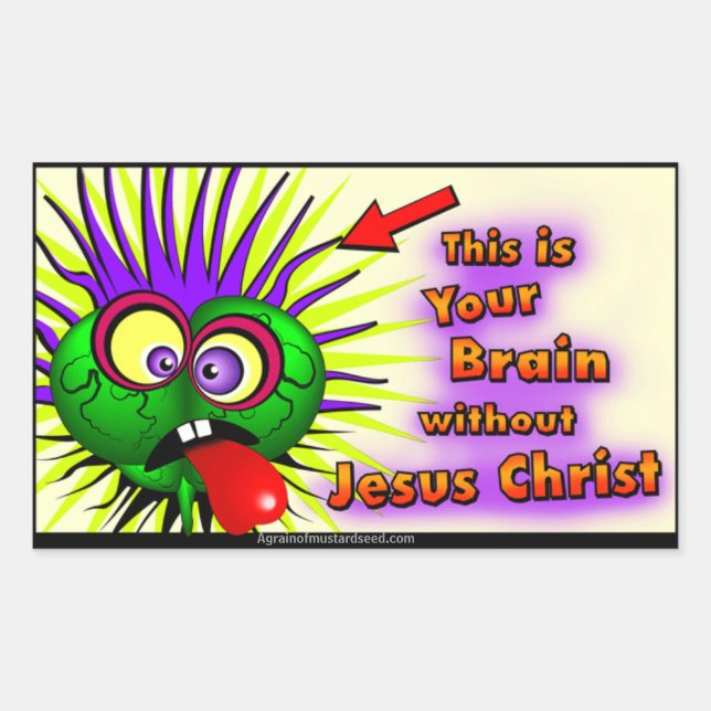 Sticker Rectangulaire chrétien (Devant)