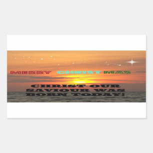 Sticker Rectangulaire Christ Notre Sauveur Est Né Aujourd'hui