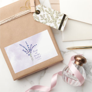 Sticker Rectangulaire Christian Encouragement Lavender avec Écriture
