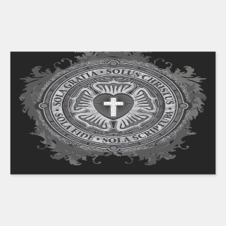 Sticker Rectangulaire Christian Gift Luther Rose J-rose-noir-arrière - p