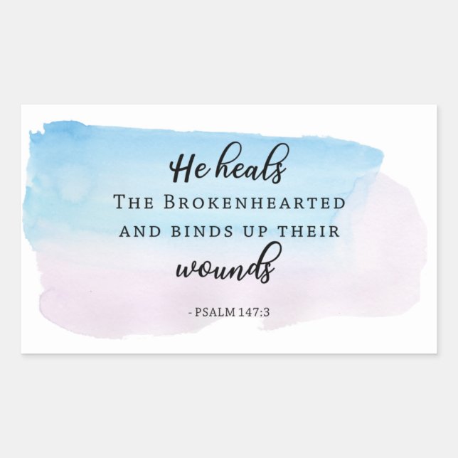 Sticker Rectangulaire christianisme aquarelle Psaumes Bible citation foi (Devant)