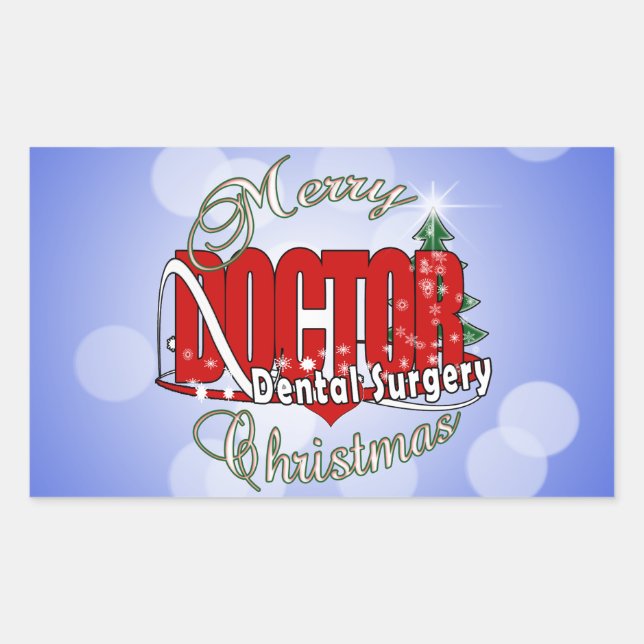 Sticker Rectangulaire CHRISTMAS Chirurgie dentaire (Devant)