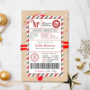 Sticker Rectangulaire Christmas Elf Pôle Nord Livraison spéciale Livrais