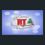 Sticker Rectangulaire CHRISTMAS RT Respiratory Therapy<br><div class="desc">NOËL RT Respiratoire Thérapiste GRAND ACRONYME ROUGE MERRY NOËL - Célébrer</div>