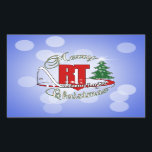 Sticker Rectangulaire CHRISTMAS RT Respiratory Therapy<br><div class="desc">NOËL RT Respiratoire Thérapiste GRAND ACRONYME ROUGE MERRY NOËL - Célébrer</div>