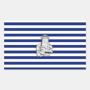 Sticker Rectangulaire Chrome comme phare sur les rayures nautiques