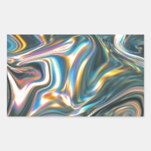 Sticker Rectangulaire Chrome holographique