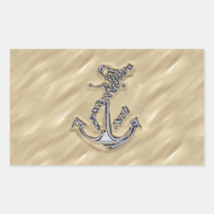 Sticker Rectangulaire Chrome Like Rope Anchor