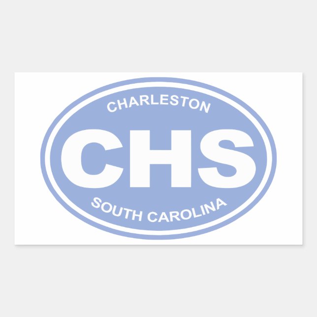 Sticker Rectangulaire CHS (Charleston SC) (Devant)