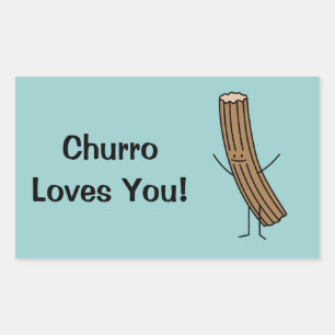 Sticker Rectangulaire Churro vous aime !