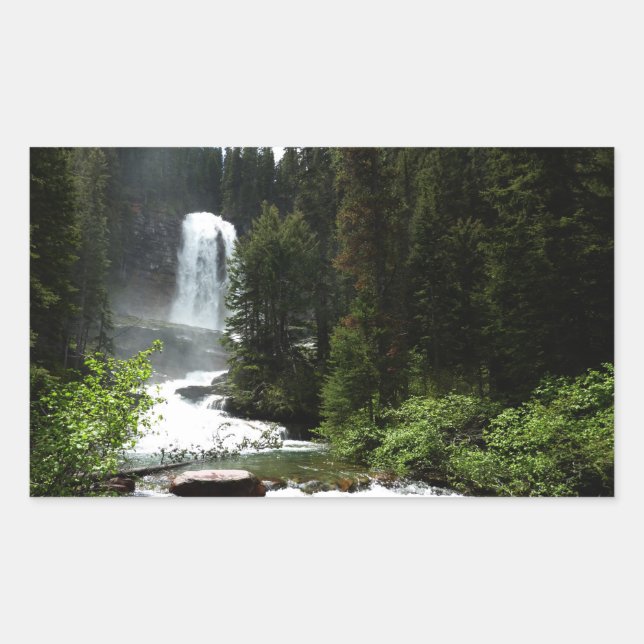 Sticker Rectangulaire Chutes de Virginie au parc national Glacier (Devant)