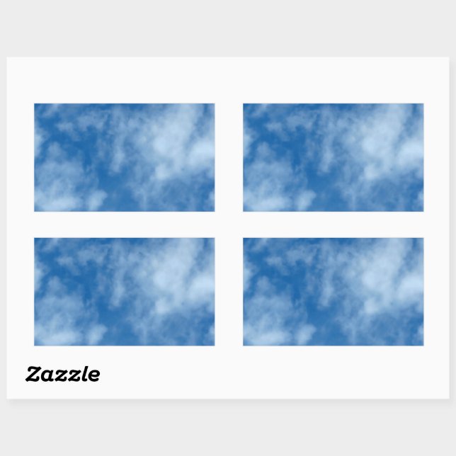 Sticker Rectangulaire Ciel bleu avec nuages Photographie de la nature (Feuille)