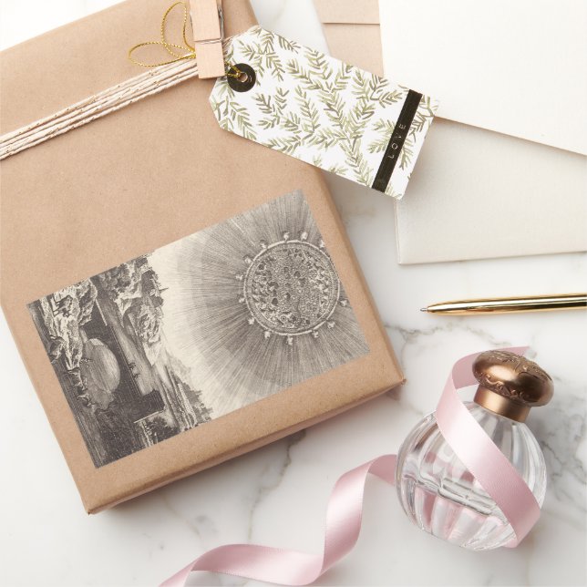 Sticker Rectangulaire Ciel d'astronomie antique avec soleil par Allain M (Cadeaux)