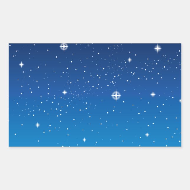 Sticker Rectangulaire Ciel nocturne étoilé bleu profond (Devant)
