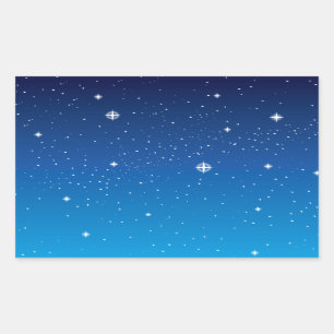 Sticker Rectangulaire Ciel nocturne étoilé bleu profond