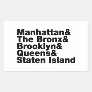 Sticker Rectangulaire Cinq Boroughs ~ New York